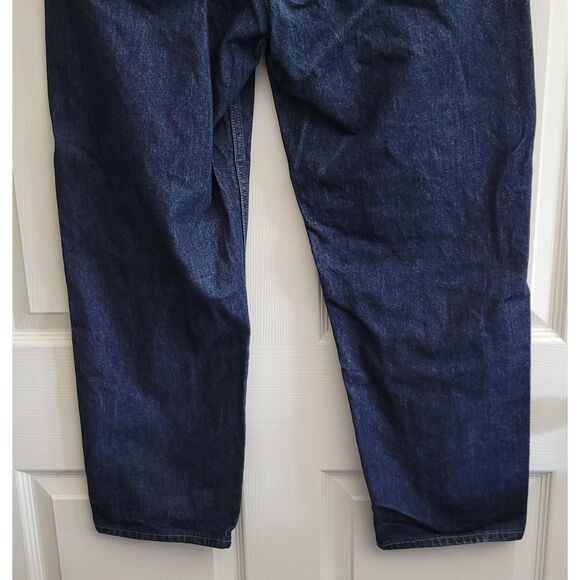 Uniqlo Men's Size 32inch Dark Wash Blue Denim Jeans 100% Cotton Pre-Owned - Picture 7 of 11